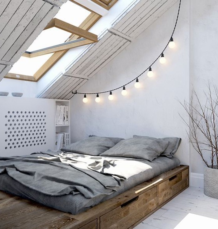 estilo-escandinavo-cama-habitacion-pintada-en-gris