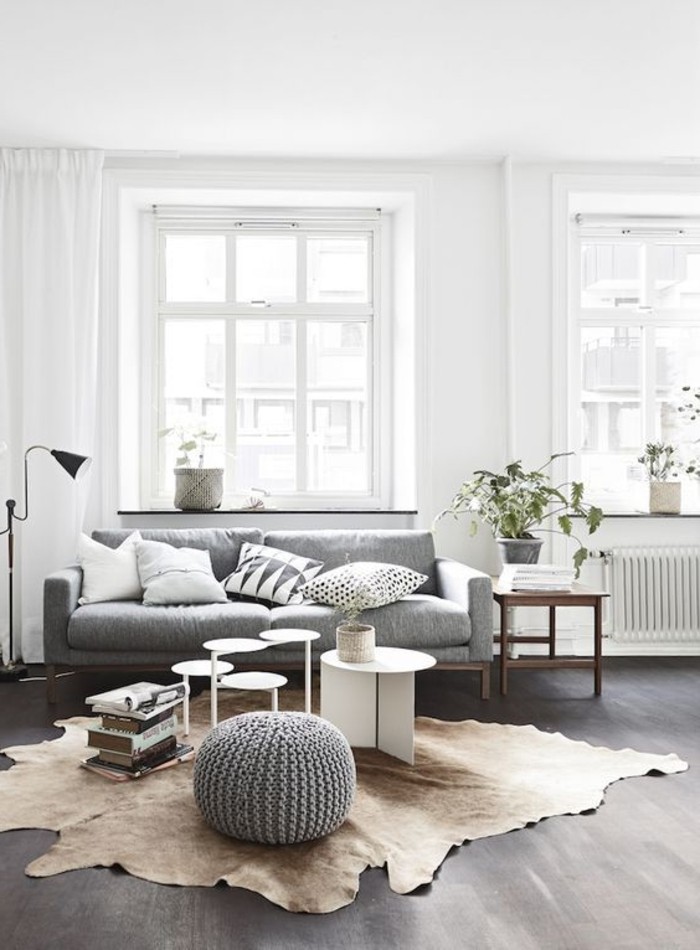 mesitas-de-diseño-sofa-en-gris-cojines-de-color-casas-nordicas