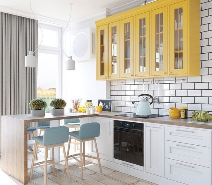 mueble-de-cocina-amarillo-cocina-en-blanco-estilo-escandinavo