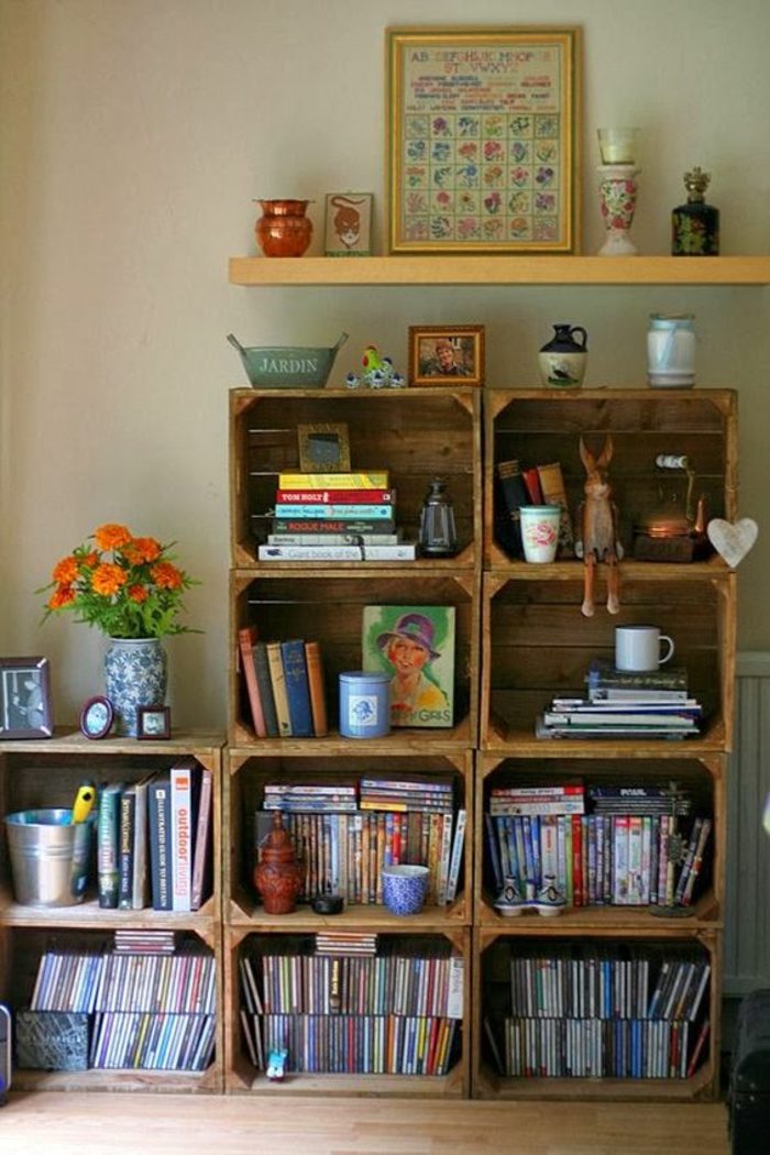 muebles-reciclados-estantería-de-libros-simple