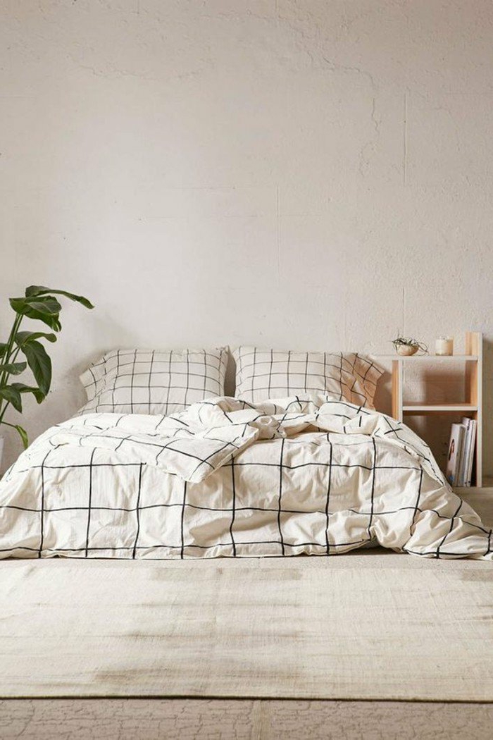 decoracion-de-dormitorios-cama-doble-manta-estilo-simple