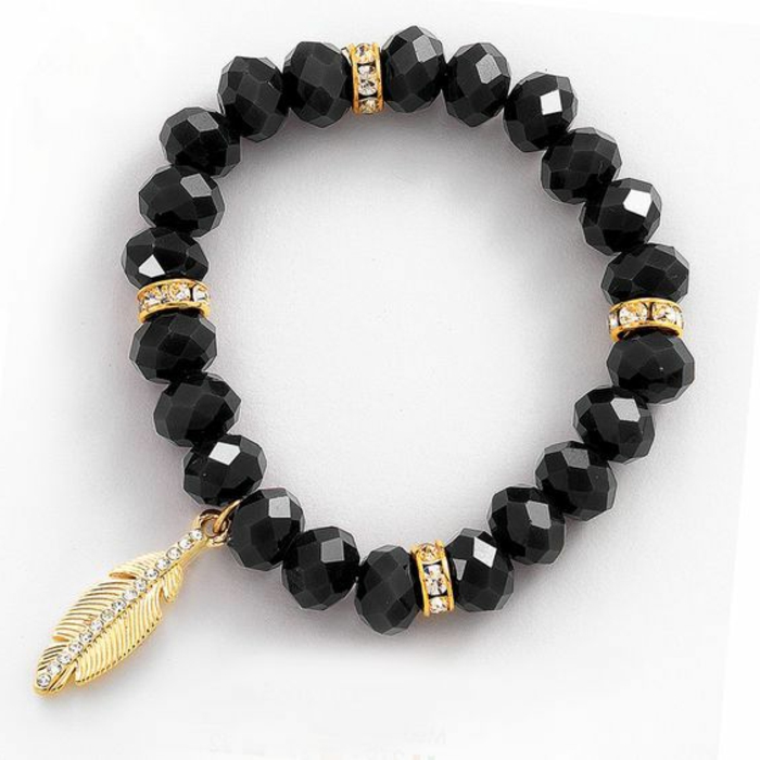 pulseras-de-moda-piedras-preciosas-negros-elementos-de-oro