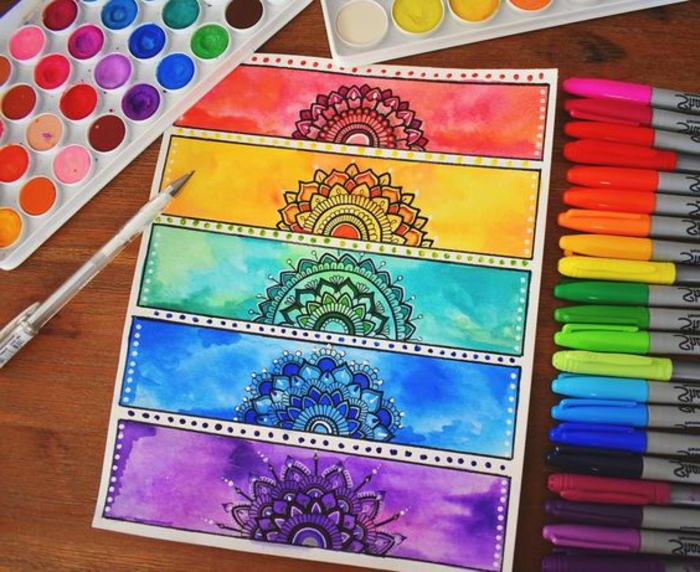 dibujar-mandalas-cinco-tipos-de-mandalas-en-diferentes-colores-vibraciones-relajantes