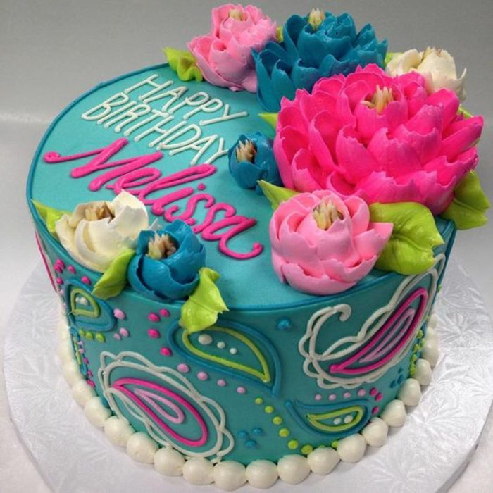 tartas-de-cumpleaños-dibujo-tarta-de-muchos-colores-flores-decoracion-tarta-azul