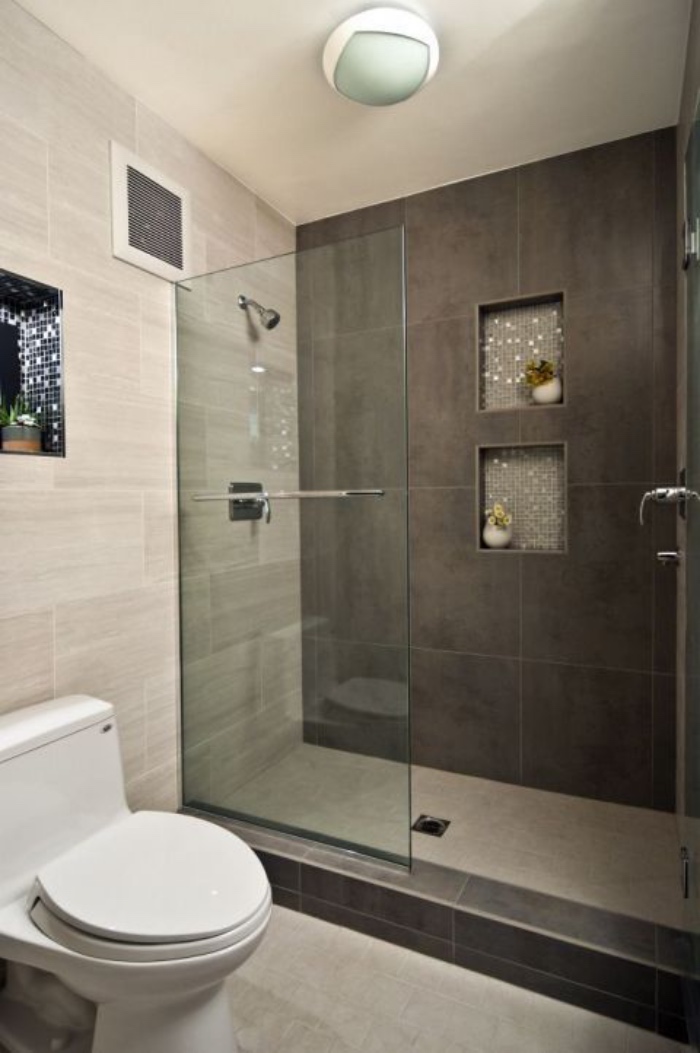 baños modernos, tonos oscuros, ducha, cuarto de baño pequeño, decoración interesante