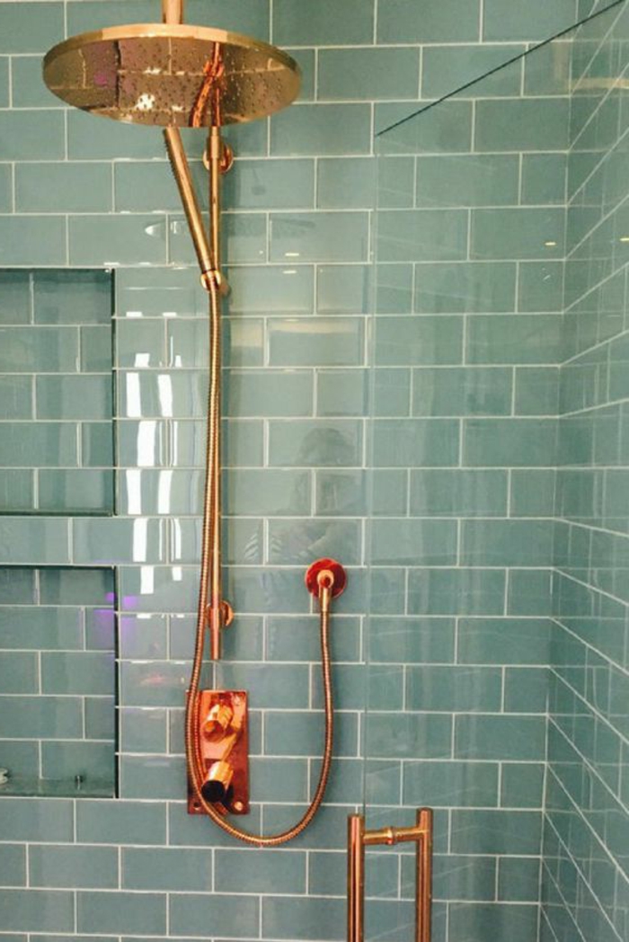 como decorar un baño, colores contrastes, ducha grande y moderna