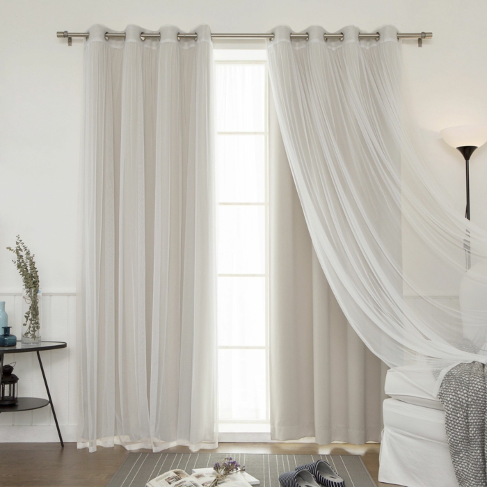 cortinas juveniles, cortinas refinadas de satín y velo, bonita propuesta para dormitorios y salones 