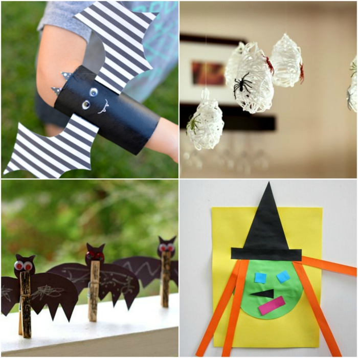 manualidades halloween para niños, cuatro ideas para tu pequeño, decoración de materiales re-utilizables 