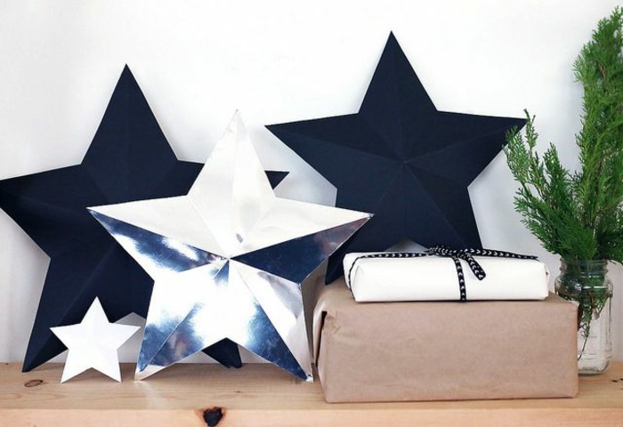 como hacer estrellas de papel, manualidades fáciles para navidad, estrellas tridimensionales que sirven de embalaje