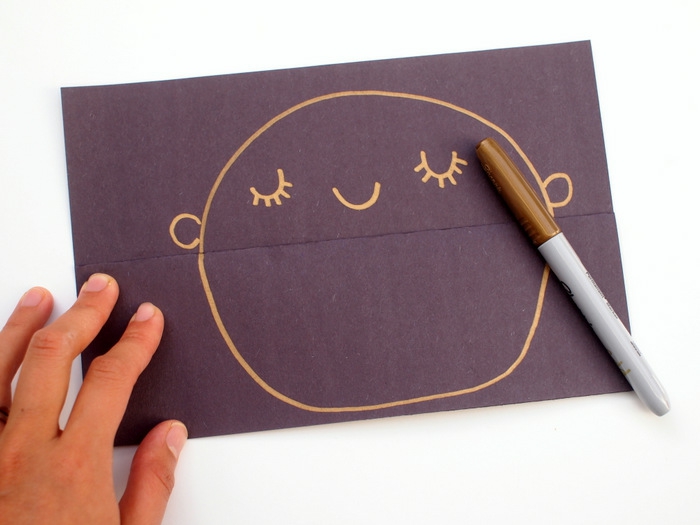 tarjetas de felicitacion, tarjeta de cumpleaños deplegable con dibujo infantil, tutorial paso a paso