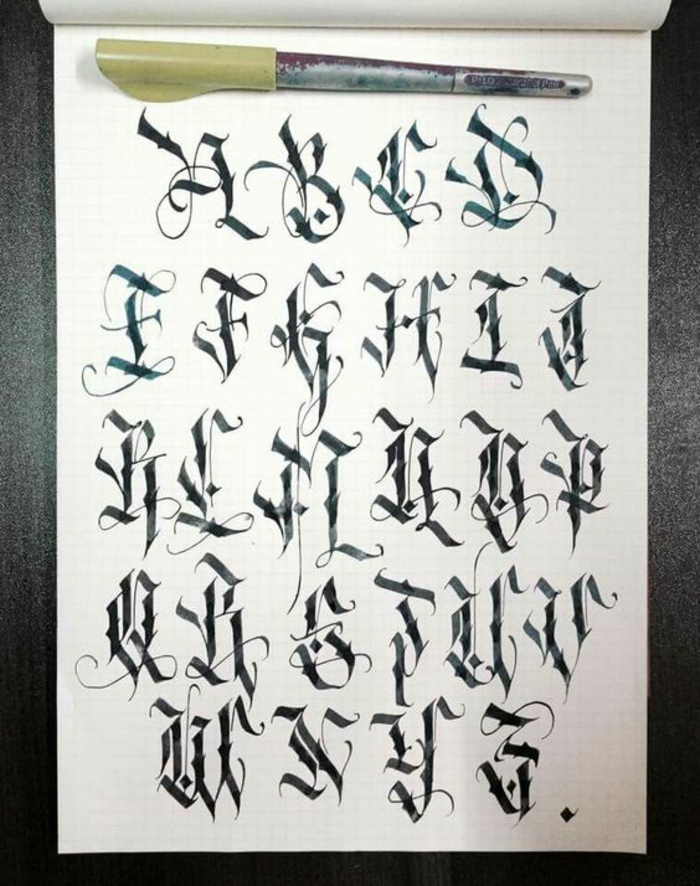 tatuajes de nombres, diseño de fuente para tatuajes en papel, letras estilo grafiti en color negro