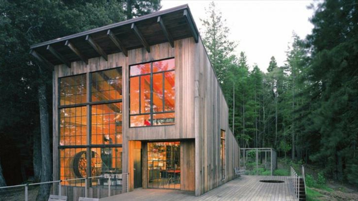cabañas rurales, propuesta de diseño contemporáneo de una cabaña de madera en estilo moderno minimalista 