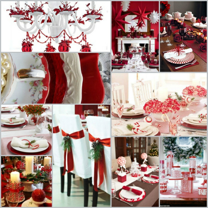 centro de mesa navideño, muchas propuestas de detalles navideños decorativos en color rojo, ideas de Navidad DIY
