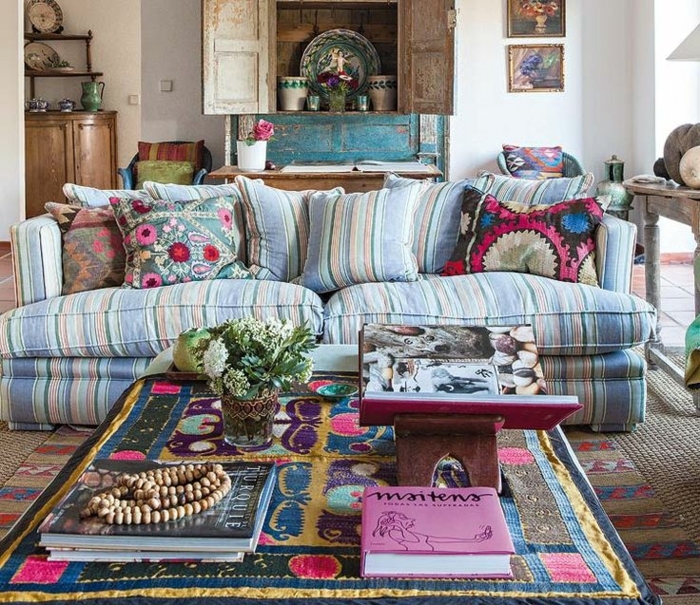 Salones modernos – ideas preciosas de interiores en estilo bohemio