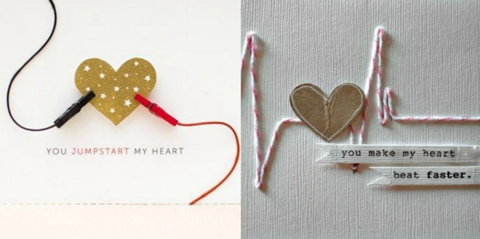 tarjetas hechas a mano originales con motivos de corazones, sorpresas romanticas con mensajes de amor 