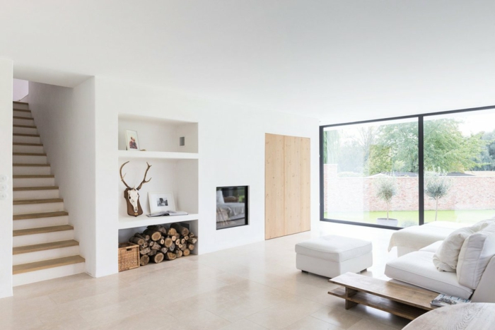 ejemplos de salones modernos pequeños decorados en estilo minimalista, ambiente luminoso decorado en colores claros 