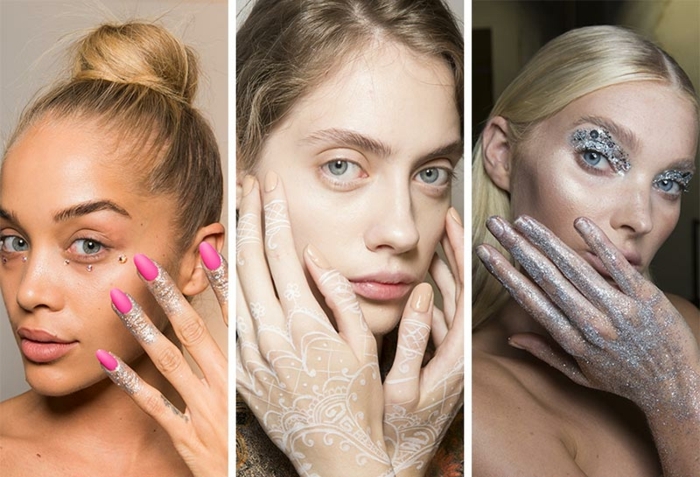 tres propuestas originales para tu manicura, decoracion de uñas en cyclamen, nude y color plata 