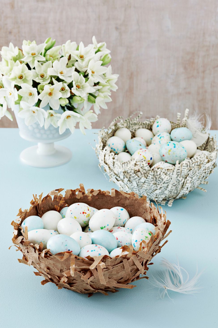 bonita decoración para el hogar con huevos y flores, manualidades huevos de pascua, ideas originales y bonitas 