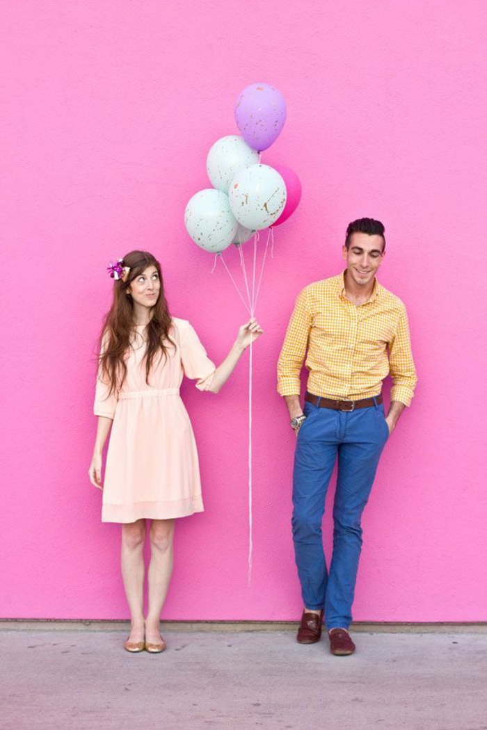 ideas sobre como sorprender a tu pareja con un ramo de globos decorados a mano, globos de cumpleaños con decoración DIY 