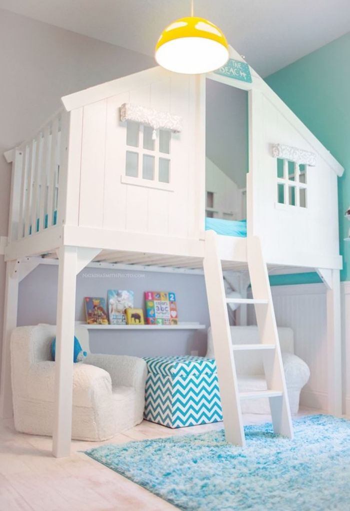 como decorar un dormitorio infantil de manera original, decoracion habitacion bebe en blanco, azul y verde