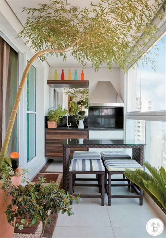 terraza de encanto con cocina y comedor exteriores, decoracion de jardines exteriores y balcones 2018 
