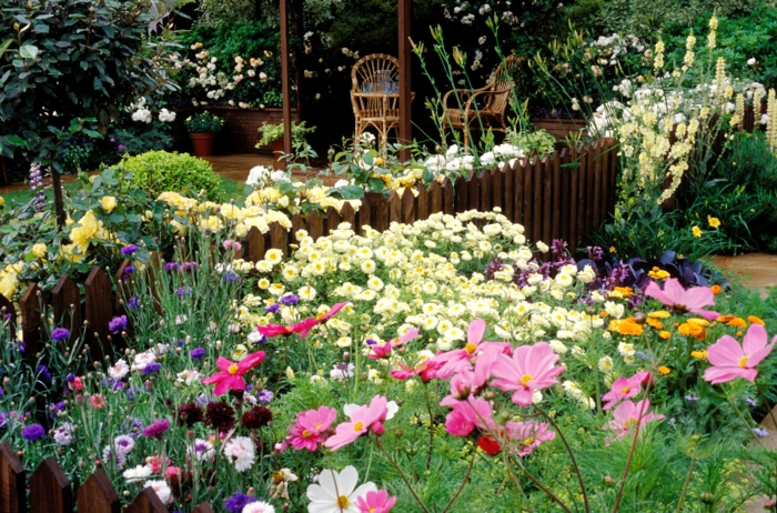 preciosas ideas con flores altas, ideas para decorar jardines y patios, tendencias decoración de exteriores 
