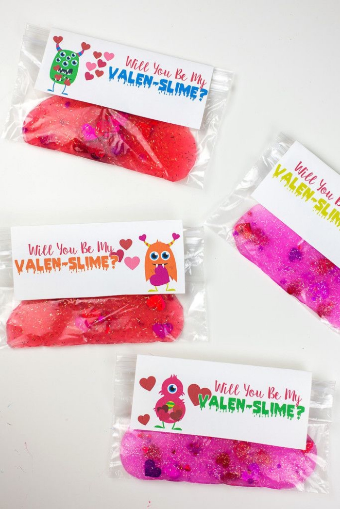 regalos para san valentín con slime casero, ideas como hacer slime sin borax paso a paso 
