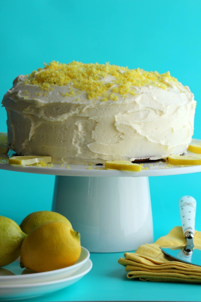 tarta de limón con crema mascarpone y bizcocho, ideas como hacer un bizcocho para hacer tartas 