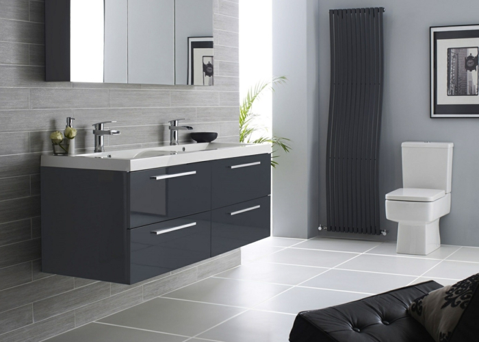 consejos de decoración y fotos de baños modernos decorados en gris y blanco estilo minimalista 