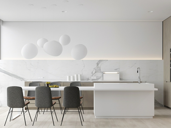 diseños de cocinas en estilo contemporáneo con decoración super original, tendencias en el estilo minimalista 2018 
