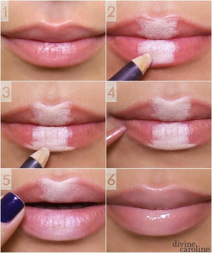 como aprender a maquillarse, tutoriales básicos en fotos, como conseguir labios gruesos
