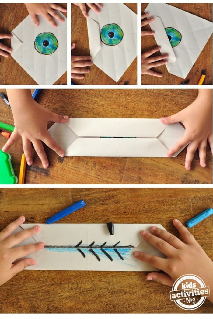 ideas de manualidades para niños, proyectos DIY con papel fáciles de hacer, como hacer papiroflexia paso a paso 