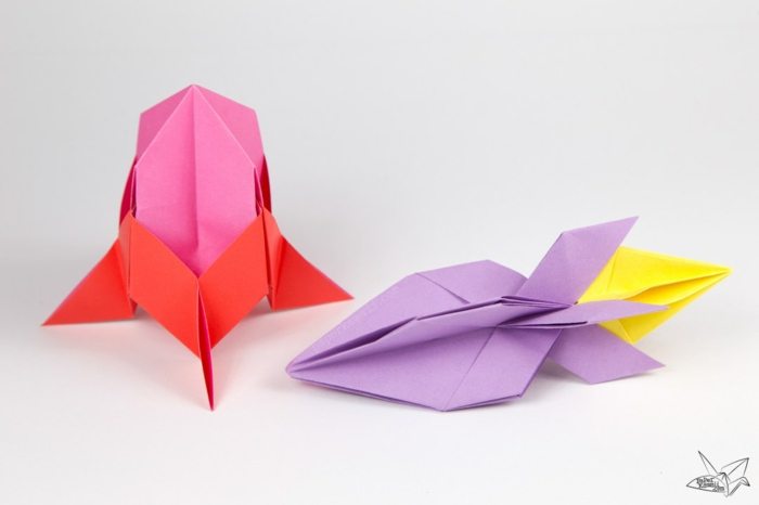 como hacer papiroflexia paso a paso, naves espaciales hechos con papel, ideas DIY fáciles de hacer 