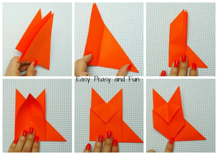 bontias ideas de manualidades para niños con tutoriales, zorro DIY hecho con papel super fácil de hacer 