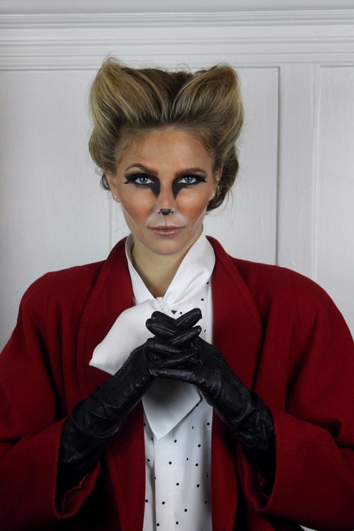 maquillaje halloween facil paso a paso, disfrace y maquillaje de zorro, ideas de maquillaje de Halloween mujer 