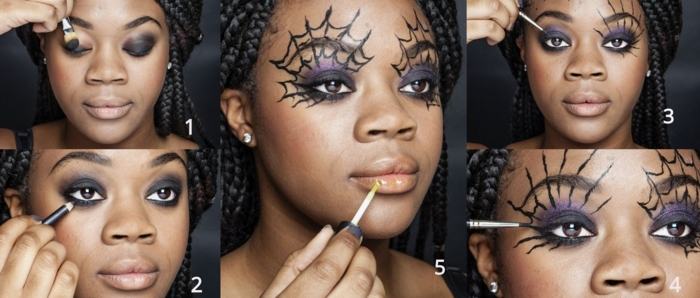 como conseguir un maquillaje de bruja glamuroso y original, maquillaje para halloween fácil paso a paso 
