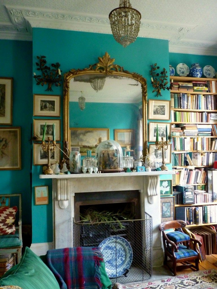 precioso espacio decorado en estilo vintage, las mejores imágines de salones rusticos con chimenea 