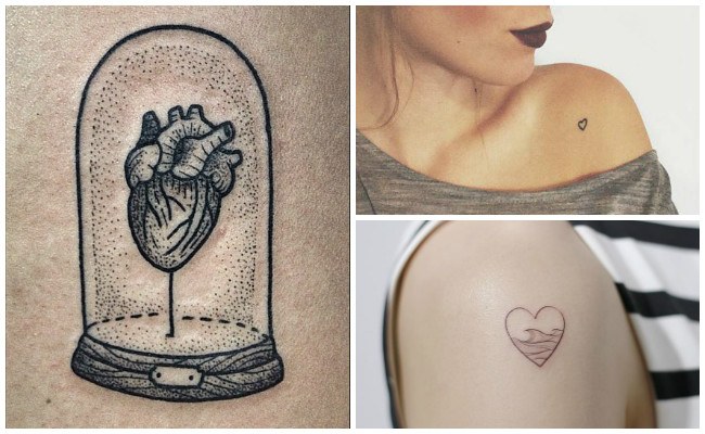 tres diseños de tatuaje corazon, ideas originales de tatuajes femeninos, tatuajes para mujeres super bonitos 