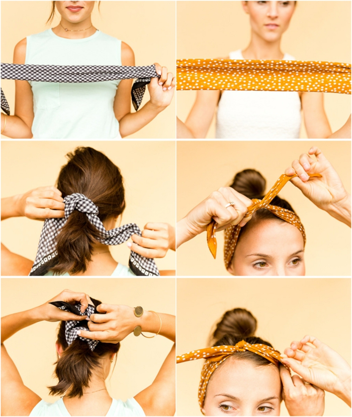ideas sobre como usar pañuelos para la cabeza paso a paso, dos ideas super fáciles, fulares para la cabeza