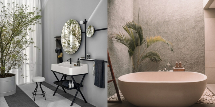 dos diseños de cuartos de baño modernos decorados en estilo contemporáneo, cuartos de baño de diseño ideas 
