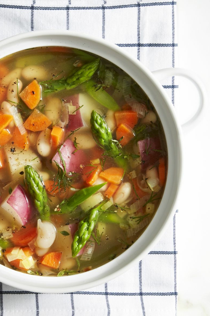 sopa minestrone super facil de hacer, ideas de platos vegetarianos faciles, sopas nutritivas llenas de vitamines 