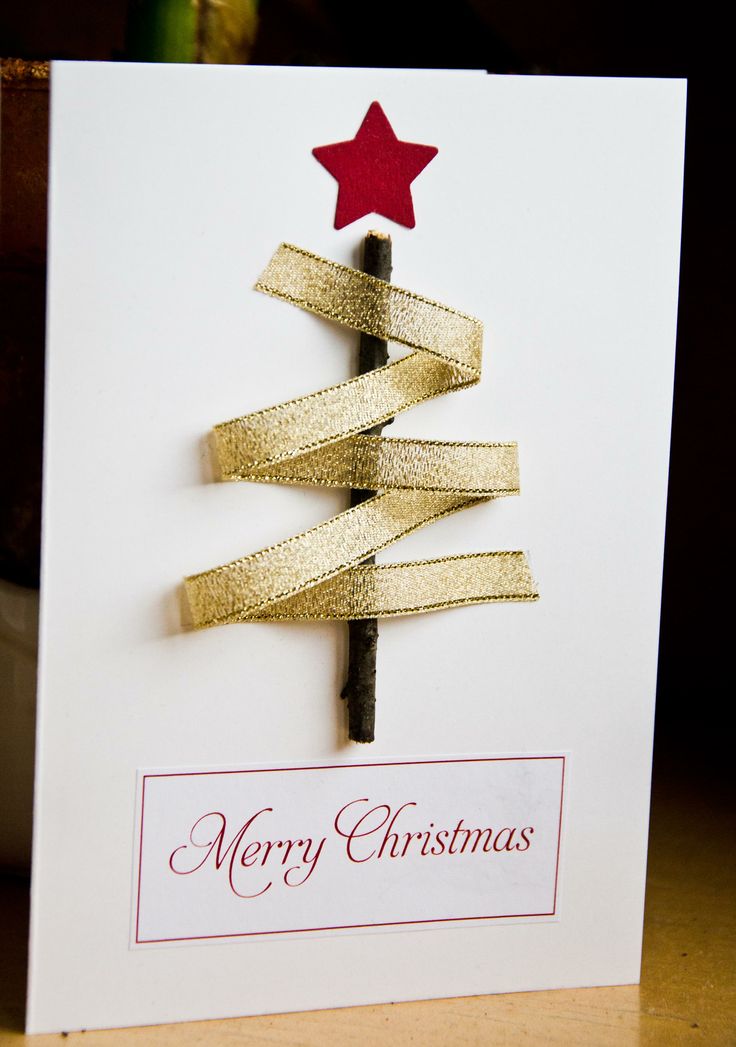 tarjetas navideñas manualidades hechas con materiales recicladas, bonita propuesta super fácil de hacer 