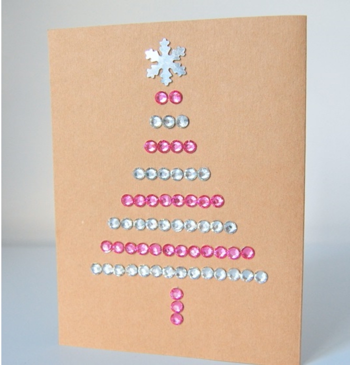 cómo adornar una tarjeta navideña con lentejuelas, diseños de postales de navidad personalizadas