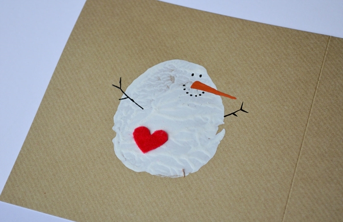 manualidades navideñas para hacer con los niños, postales de navidad personalizadas con dibujos 
