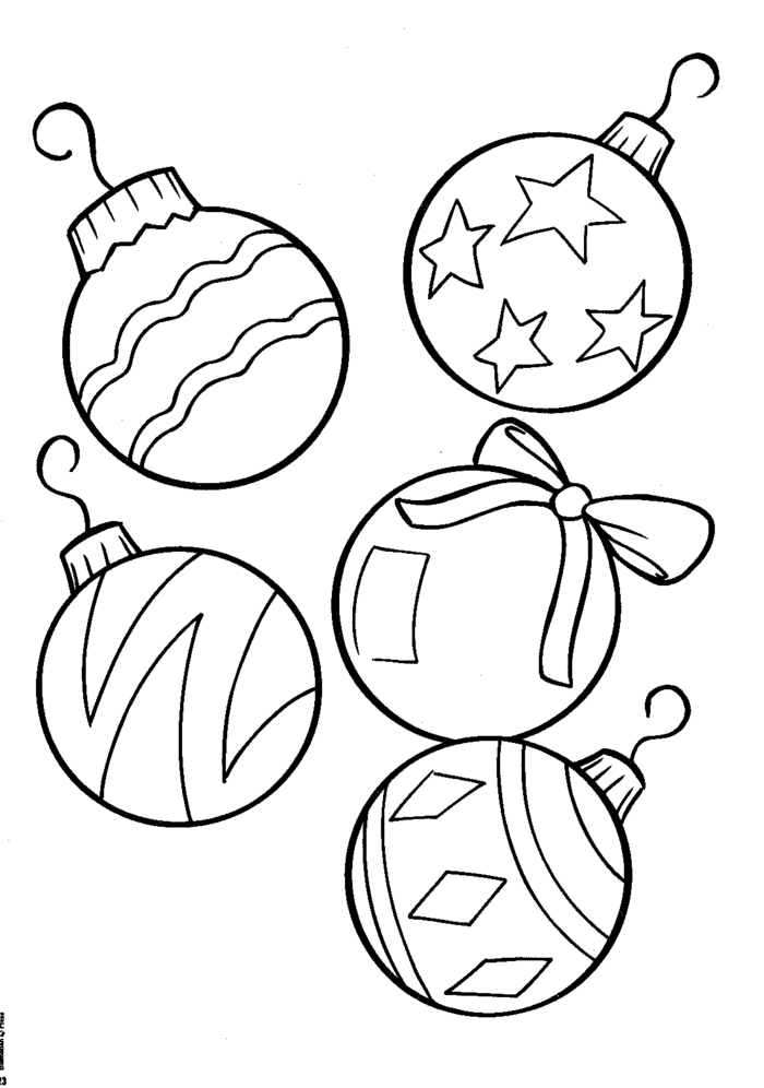 bolas navideñas en dibujos para colorear, ideas de pequeocio en Navidad, dibujos fáciles 