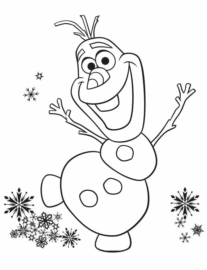 dibujo de Olaf de la pelicula Frozen, dibujos de navidad para copiar y colorear, propuestas super fáciles 