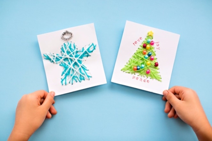 cómo hacer postales navideñas personalizadas, adorables ideas en imágines con tutoriales paso a paso 