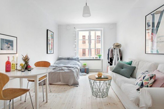 ideas de decoracion pisos pequeños modernos en colores claros con detalles en tonos pastel 