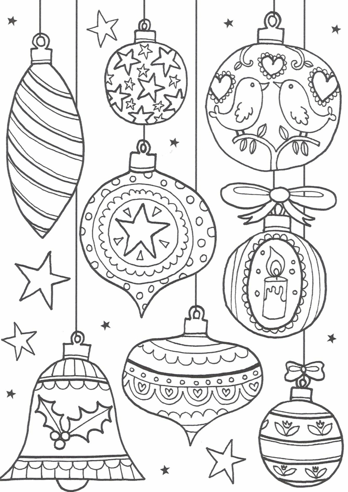 hermosos adornos navideños, bonitos dibujos para colorear en Navidad con opción de imprimirlas 