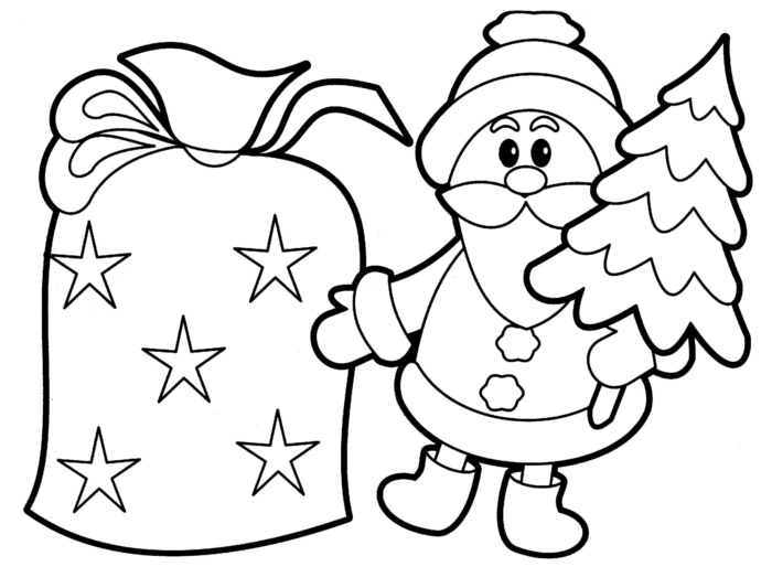 diseños simples de páginas de colorear para niños pequeños, arboles de navidad para dibujar